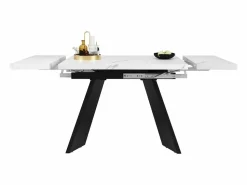 ModernLuxe Mesa de comedor extensible 99-159 x 74 cm - 6 a 8 personas - en MDF - + Negro