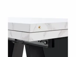 ModernLuxe Mesa de comedor extensible 99-159 x 74 cm - 6 a 8 personas - en MDF - + Negro