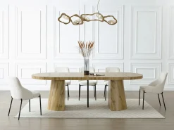 Discount Vente-unique Mesa de comedor extensible para 6 a 12 personas en MDF - Natural Claro - CLOEVA Color natural claro