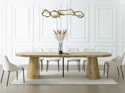 Discount Vente-unique Mesa de comedor extensible para 6 a 12 personas en MDF - Natural Claro - CLOEVA Color natural claro