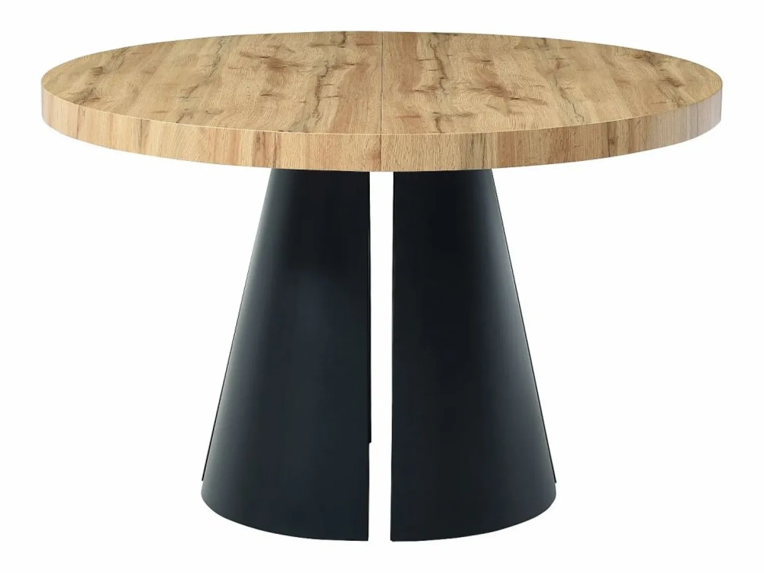 Outlet Vente-unique Mesa de comedor extensible 4 a 12 personas de MDF y metal negro - Natural claro - JARELIA Color natural claro