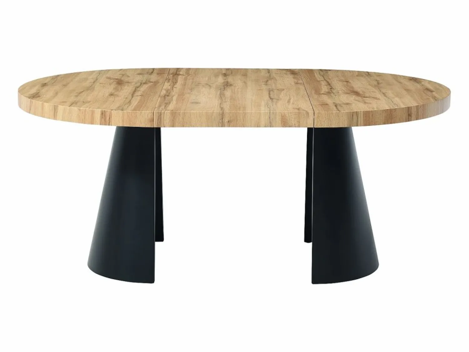 Outlet Vente-unique Mesa de comedor extensible 4 a 12 personas de MDF y metal negro - Natural claro - JARELIA Color natural claro