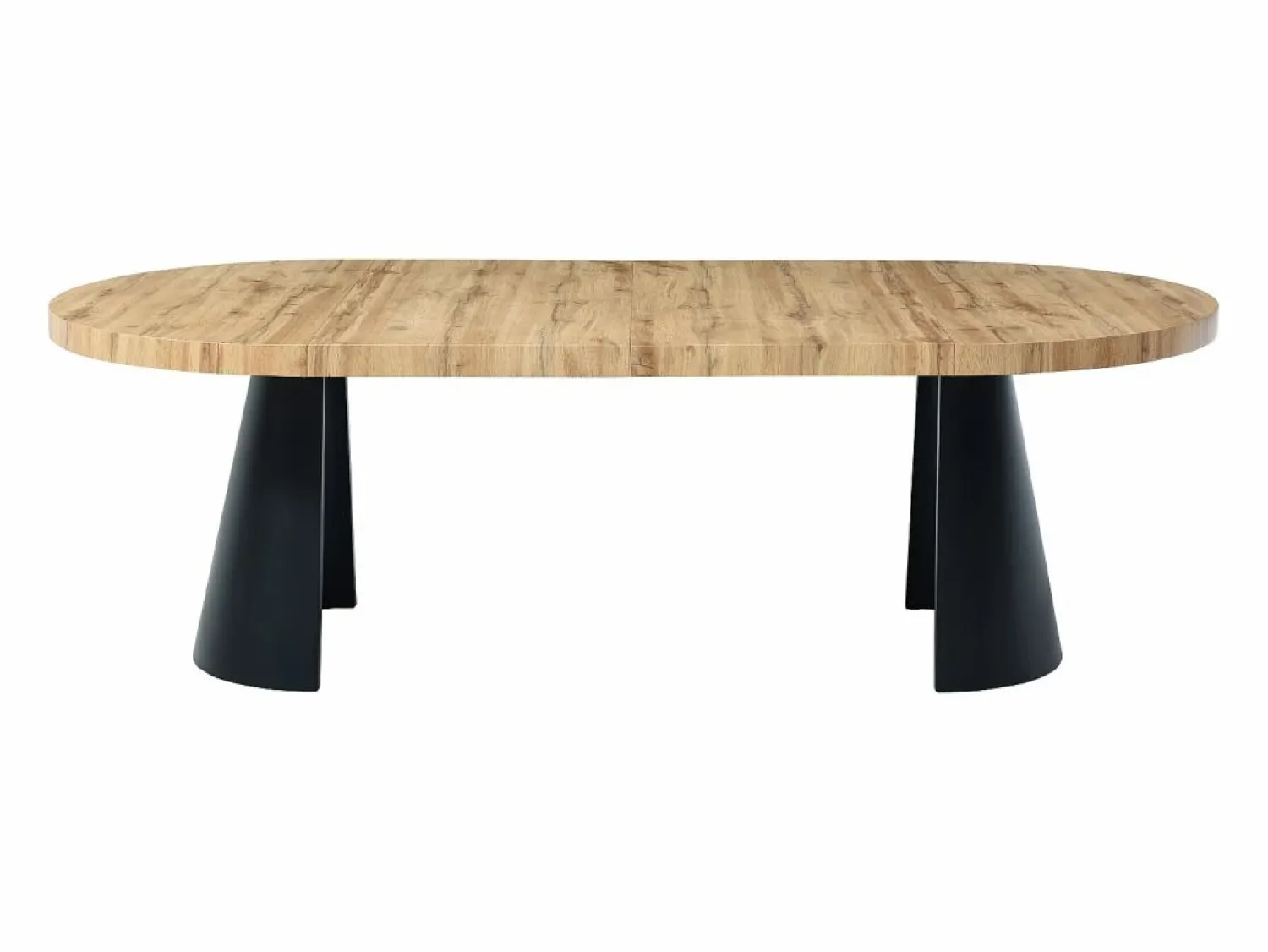 Outlet Vente-unique Mesa de comedor extensible 4 a 12 personas de MDF y metal negro - Natural claro - JARELIA Color natural claro