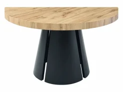 Outlet Vente-unique Mesa de comedor extensible 4 a 12 personas de MDF y metal negro - Natural claro - JARELIA Color natural claro