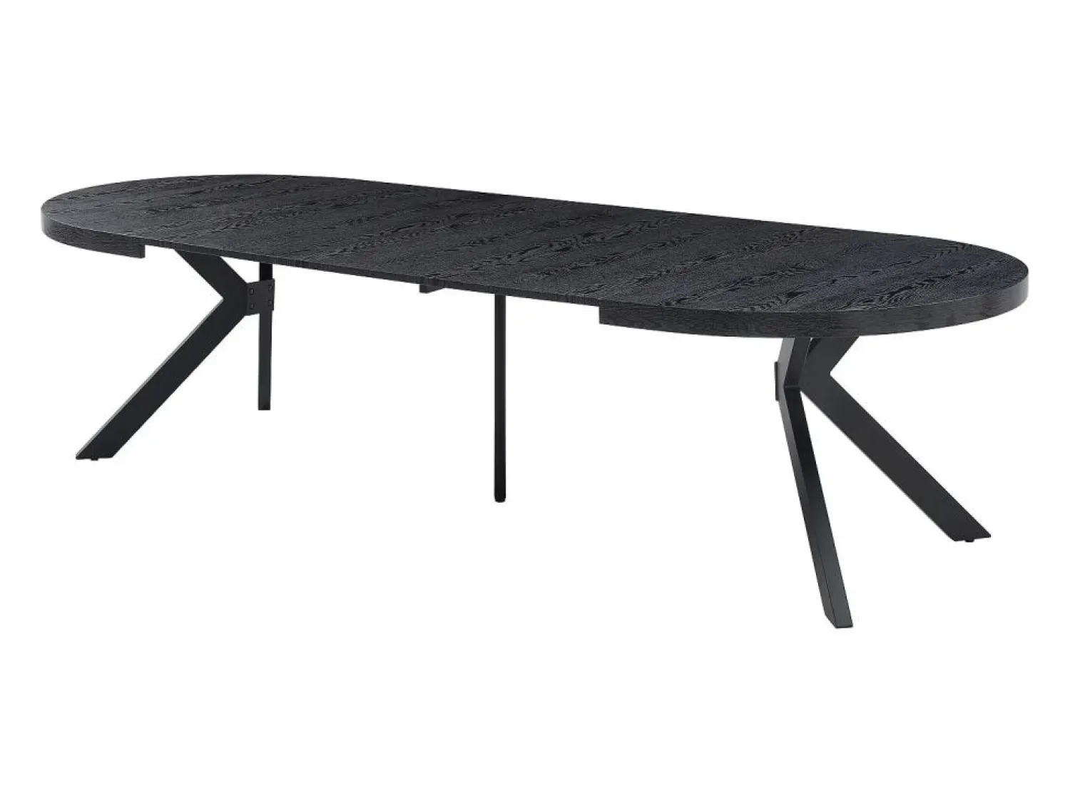 Outlet Vente-unique Mesa de comedor extensible para 6 a 12 comensales de MDF y acero - - KOMONI Negro