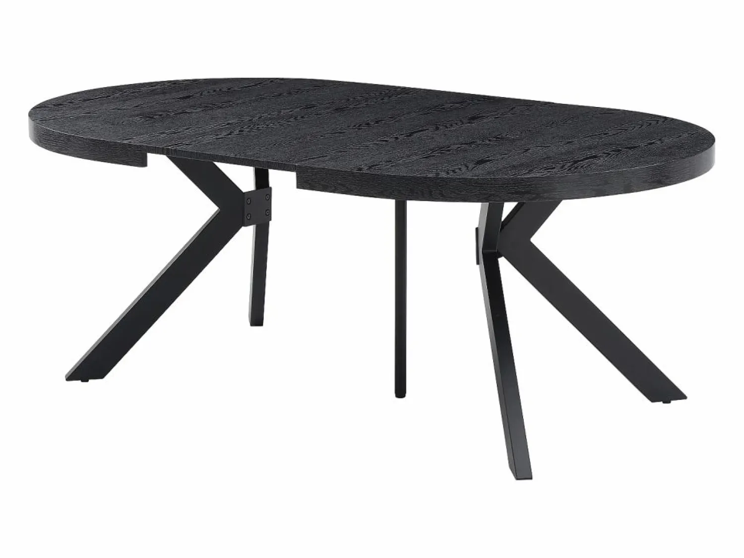 Outlet Vente-unique Mesa de comedor extensible para 6 a 12 comensales de MDF y acero - - KOMONI Negro