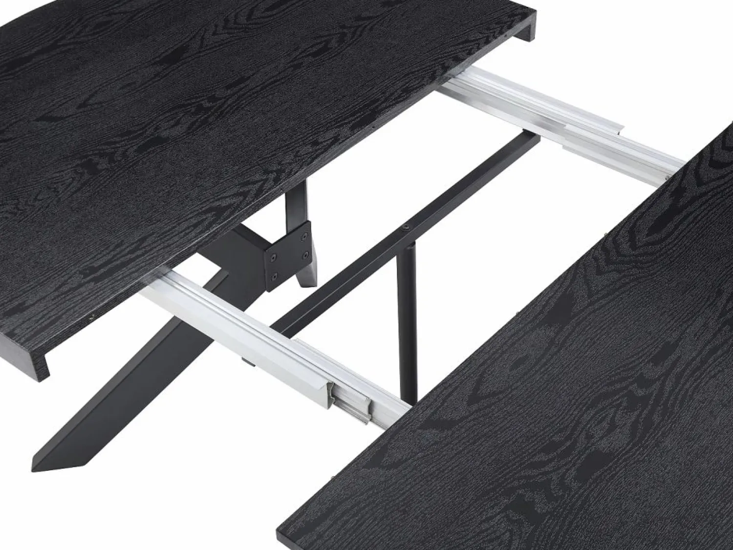 Outlet Vente-unique Mesa de comedor extensible para 6 a 12 comensales de MDF y acero - - KOMONI Negro