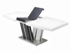 Best Vente-unique Mesa de comedor extensible NOAMI II - MDF gris y blanco Gris antracita / Blanco