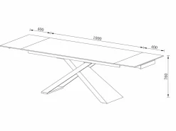 Maison Céphy Mesa de comedor extensible de cerámica y metal - - XERENA de Pascal MORABITO