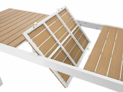 Online Mesa de comedor jardín extensible aluminio poliwood L.170/230 cm - Natural claro - MACILA Comedores De Jardín