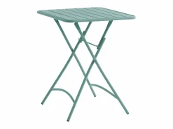 MYLIA Mesa de comedor jardín plegable de metal - mesa de 60 cm y 2 sillas plegables -