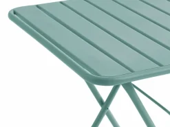 MYLIA Mesa de comedor jardín plegable de metal - mesa de 60 cm y 2 sillas plegables -