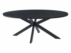 Mesa de comedor para 8 personas, chapa de roble y metal - - LINIOMA Mesa De Comedor