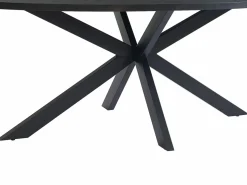 Mesa de comedor para 8 personas, chapa de roble y metal - - LINIOMA Mesa De Comedor