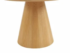 Outlet Vente-unique Mesa de comedor para 4 personas en cerámica y chapado - Efecto mármol blanco y natural - ANTALIZA Color natural claro / Blanco