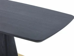 Discount Vente-unique Mesa de comedor para 8 personas con chapado de fresno y metal - y dorado - DYLORA Negro