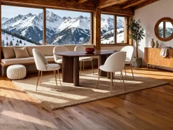 Maison Céphy Mesa de comedor para 8 personas en madera de acacia - Natural oscuro - TAMENIA de