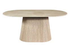 Outlet Mesa de comedor para 8 personas de mármol artificial - Efecto travertino - TIFULI Mesa De Comedor