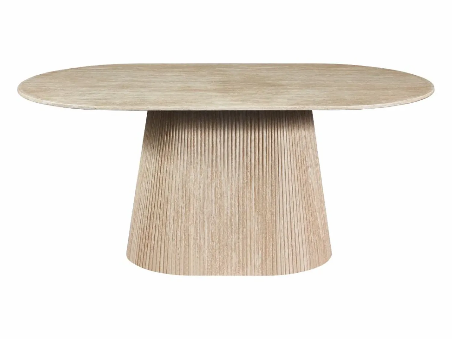 Outlet Mesa de comedor para 8 personas de mármol artificial - Efecto travertino - TIFULI Mesa De Comedor