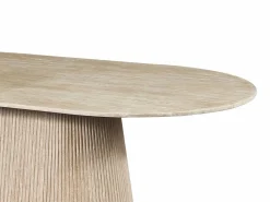 Outlet Mesa de comedor para 8 personas de mármol artificial - Efecto travertino - TIFULI Mesa De Comedor