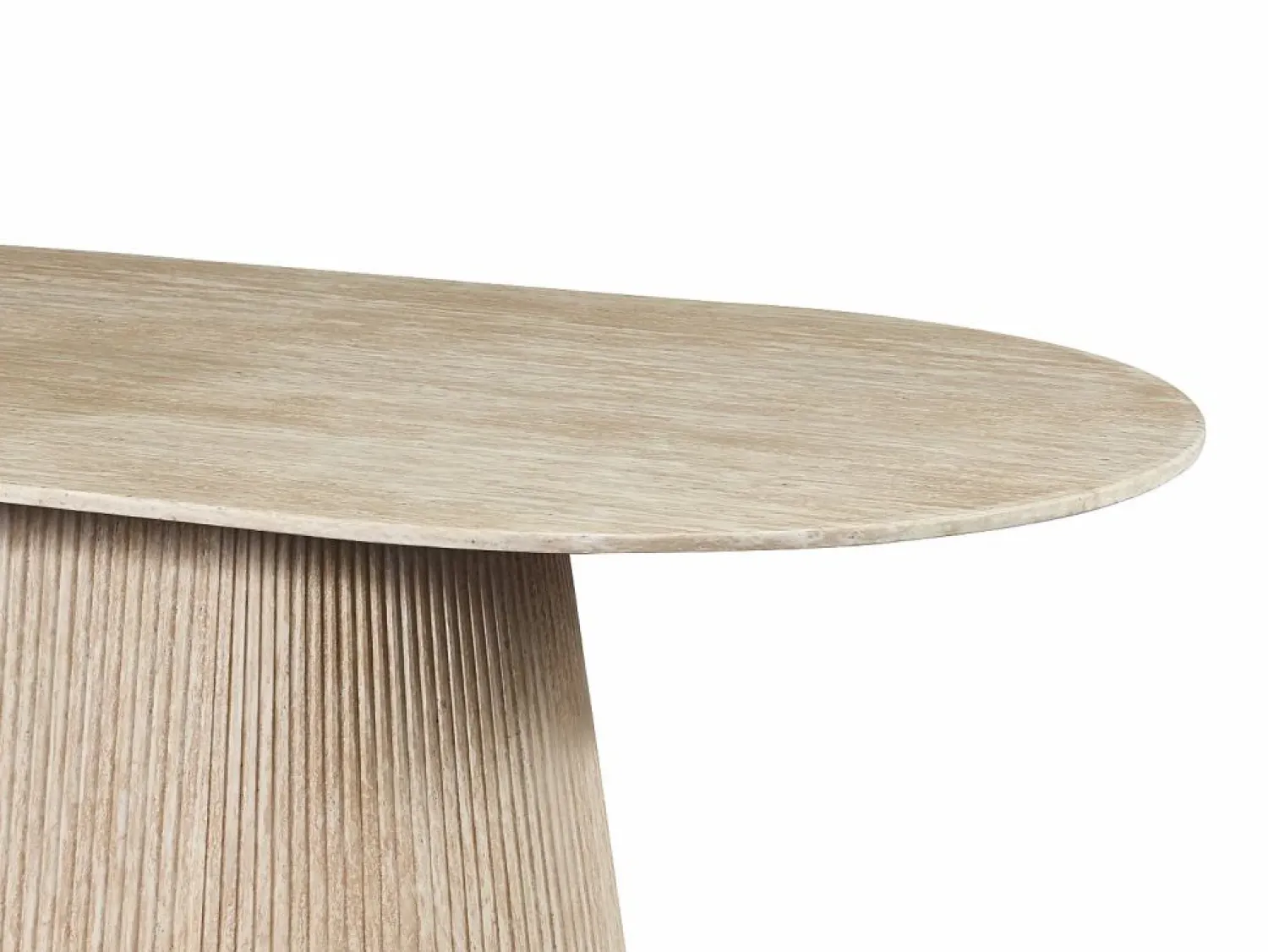 Outlet Mesa de comedor para 8 personas de mármol artificial - Efecto travertino - TIFULI Mesa De Comedor