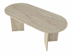 Vente-unique Mesa de comedor para 8 personas - Efecto travertino - TOPANIA