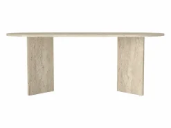 Vente-unique Mesa de comedor para 8 personas - Efecto travertino - TOPANIA