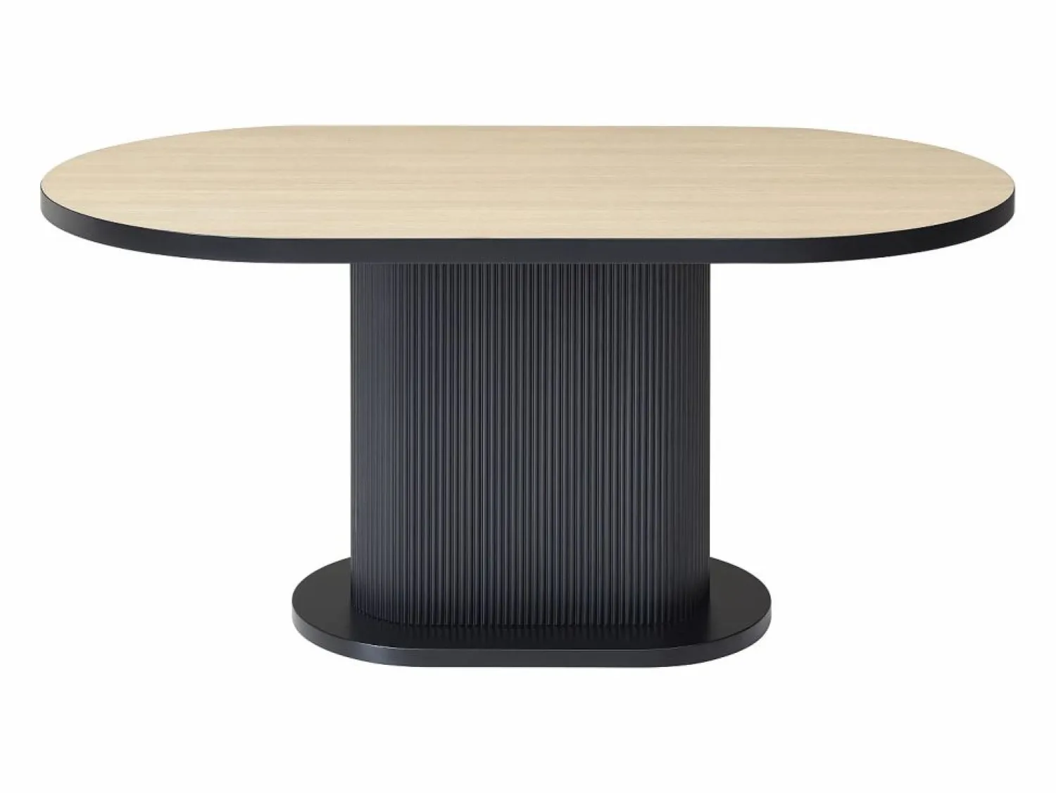 Mesa de comedor para 6 personas en MDF - Natural y Negro - CALIENO Mesa De Comedor