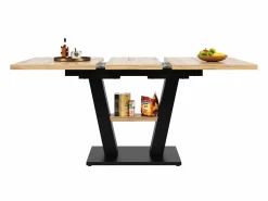 Mesa de comedor rectangular - Mesa de comedor con espacio de almacenamiento y tablero de madera - retráctil - para cocina y sala de estar