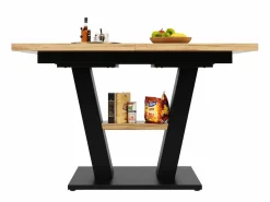 Mesa de comedor rectangular - Mesa de comedor con espacio de almacenamiento y tablero de madera - retráctil - para cocina y sala de estar