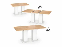 Hot Vicco Mesa de comedor roble blanco/dorado 180x90x76 dix Color natural oscuro