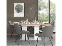 Hot Vicco Mesa de comedor roble blanco/dorado 180x90x76 dix Color natural oscuro