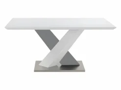 Vente-unique Mesa de comedor SALVA para 6 personas en MDF lacado blanco y acero