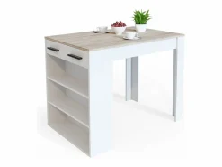 Vicco Mesa de comedor sonoma/blanco 67x100x77.5 repose