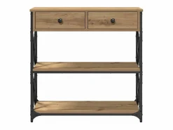 Clicnbuy Mesa de Consola con cajón Roble artisan 75 x 28 x 75 cm Marru00f3n
