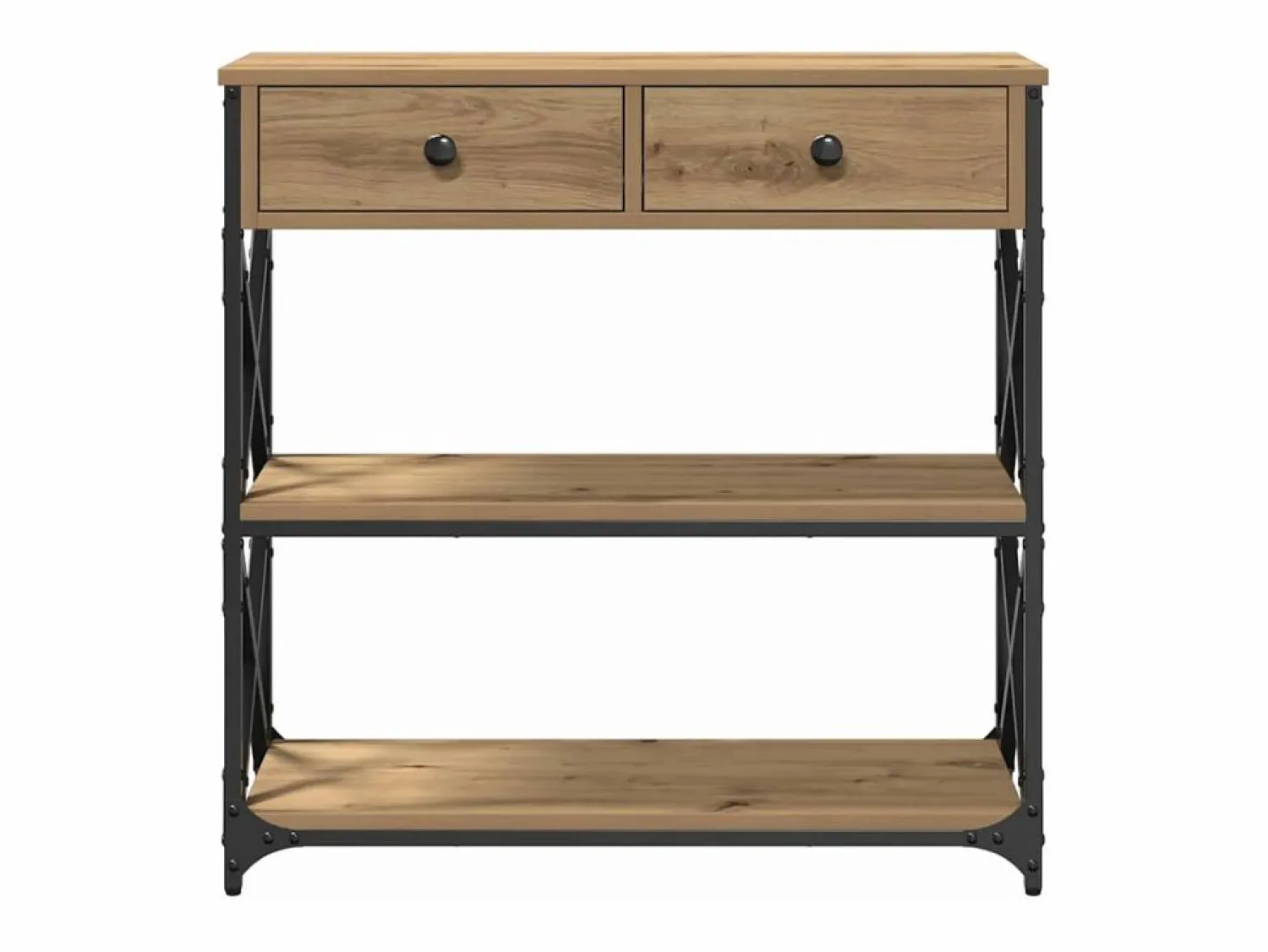 Clicnbuy Mesa de Consola con cajón Roble artisan 75 x 28 x 75 cm Marru00f3n