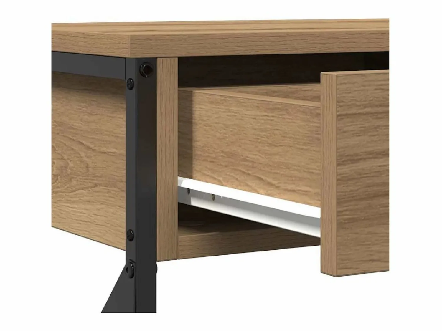 Clicnbuy Mesa de Consola con cajón Roble artisan 75 x 28 x 75 cm Marru00f3n