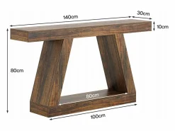 Clearance Mesa de consola de 140 x 30 x 80 cm, Mesa auxiliar, Mesa de pasillo, Mesa de consola con espacio de almacenamiento en la entrada Consola