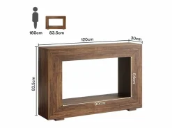 Tribesigns Mesa de Consola de Entrada, 120 x 30 x 83,5 cm, Mesa Auxiliar, Marrón Rústico