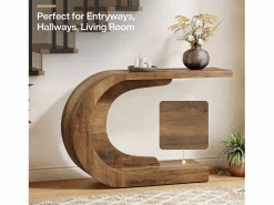 Tribesigns Mesa de consola, Mesa de comedor vintage, 110 x 35 x 75 cm, Mueble de consola para la entrada Marru00f3n