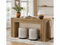 Tribesigns Mesa de consola rectangular de 160 cm de largo, mesa de entrada rectangular detrás del sofá