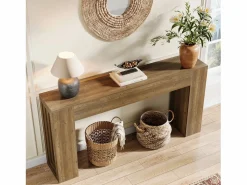 Tribesigns Mesa de consola rectangular de 160 cm de largo, mesa de entrada rectangular detrás del sofá
