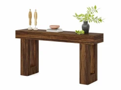 Clearance Tribesigns Mesa de consola rectangular de 160 cm de largo, mesa baja detrás del sofá, mesa de estilo rústico para la entrada, el pasillo, el salón (marrón rústico) Marru00f3n