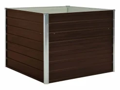 Best Clicnbuy Mesa de cultivo de acero galvanizado marrón 100x100x77 cm Marru00f3n