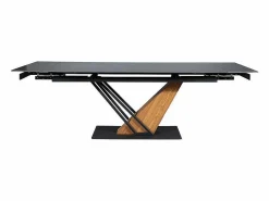 Clearance MSO Mesa de diseño extensible Viro 180-240cm efecto metal y mármol Negro