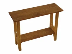 Sale Tribesigns Mesa de entrada de 105 cm con espacio de almacenamiento, moderna mesa de consola de dos niveles con patas de madera maciza para salón y pasillo Marru00f3n