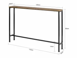 Sobuy Mesa de Entrada Recibidor Mesa de Consola MDF y Hierro 120 x 80 x 20 cm FSB19-XL-N ES