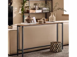 Sobuy Mesa de Entrada Recibidor Mesa de Consola MDF y Hierro 120 x 80 x 20 cm FSB19-XL-N ES