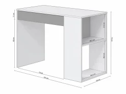 duehome Mesa de escritorio Adam Blanco Artik (Blanco Mate) - Antracita