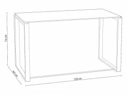 Sale duehome Mesa de escritorio Benetto XL Metal cromado Plateado